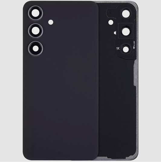 Back Cover Glass With Camera Lens For Samsung Galaxy S24 5G (No Logo) (Aftermarket Plus) (Onyx Black)