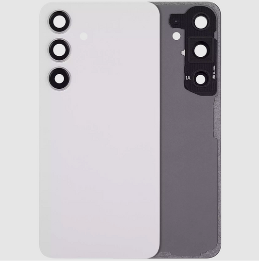 Back Cover Glass With Camera Lens For Samsung Galaxy S24 5G (No Logo) (Aftermarket Plus) (Marble Gray)