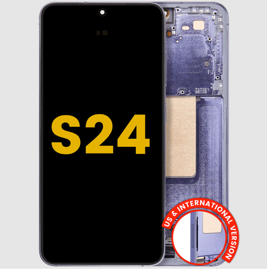 OLED Assembly With Frame For Samsung Galaxy S24 5G (US & International Version) (Refurbished) (Cobalt Violet)