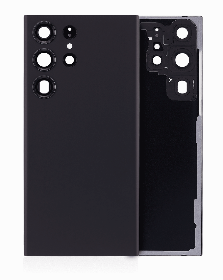 Back Cover Glass With Camera Lens For Samsung Galaxy S23 Ultra 5G (No Logo) (Aftermarket Plus) (Phantom Black)