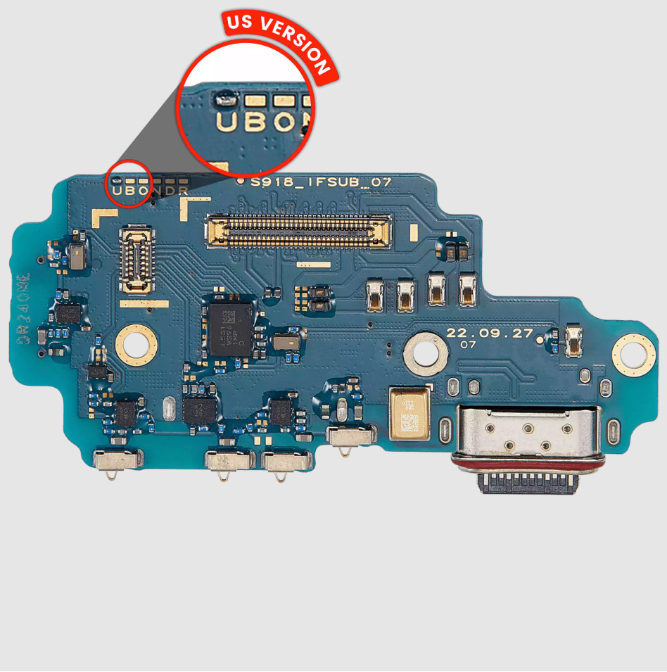 Charging Port Board With Sim Card Reader For Samsung Galaxy S23 Ultra 5G (S918U) (US Version) (Premium)
