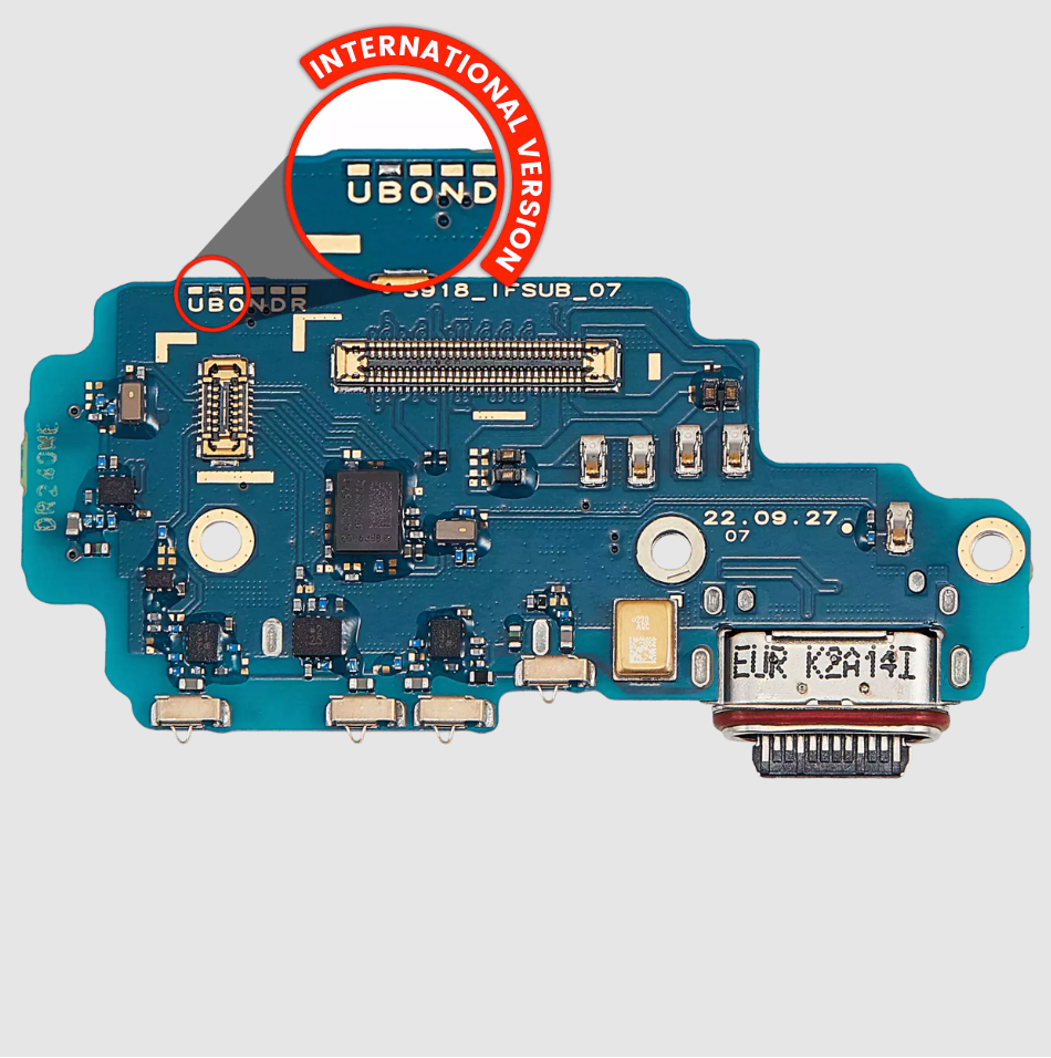 Charging Port Board With Sim Card Reader For Samsung Galaxy S23 Ultra 5G (S918B) (International Version) (Premium)