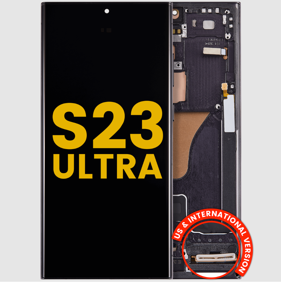 OLED Assembly With Frame For Samsung Galaxy S23 Ultra (US & International) (Refurbished) (Phantom Black)