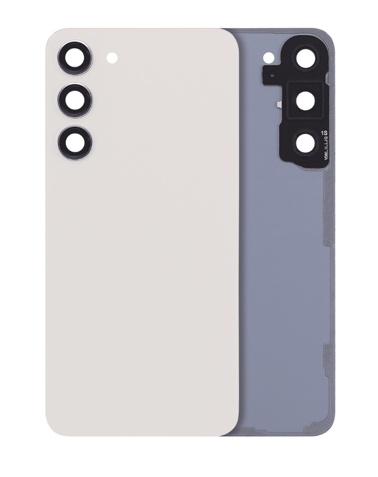 Back Cover Glass With Camera Lens For Samsung Galaxy S23 Plus 5G (No Logo) (Aftermarket Plus) (Cream)