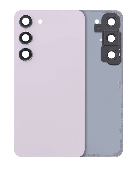Back Cover Glass With Camera Lens For Samsung Galaxy S23 5G (No Logo) (Aftermarket Plus) (Lavender)