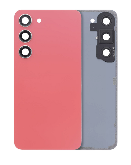 Back Cover Glass With Camera Lens For Samsung Galaxy S23 5G (No Logo) (Aftermarket Plus) (Orange)