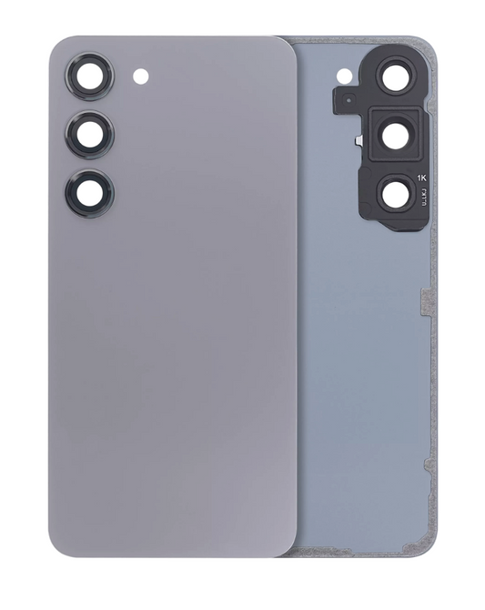Back Cover Glass With Camera Lens For Samsung Galaxy S23 5G (No Logo) (Aftermarket Plus) (Graphite)