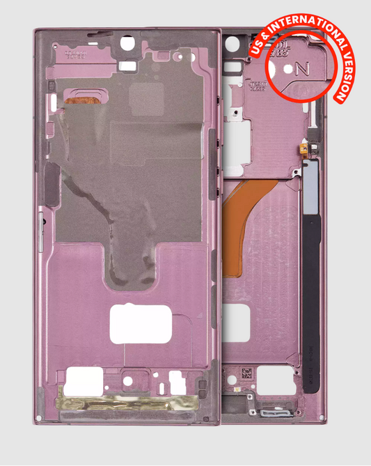 Mid-Frame Housing For Samsung Galaxy S22 Ultra 5G (US & International Version) (Burgundy)