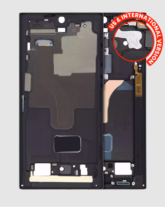 Mid-Frame Housing For Samsung Galaxy S22 Ultra 5G (US & International Version) (Phantom Black)