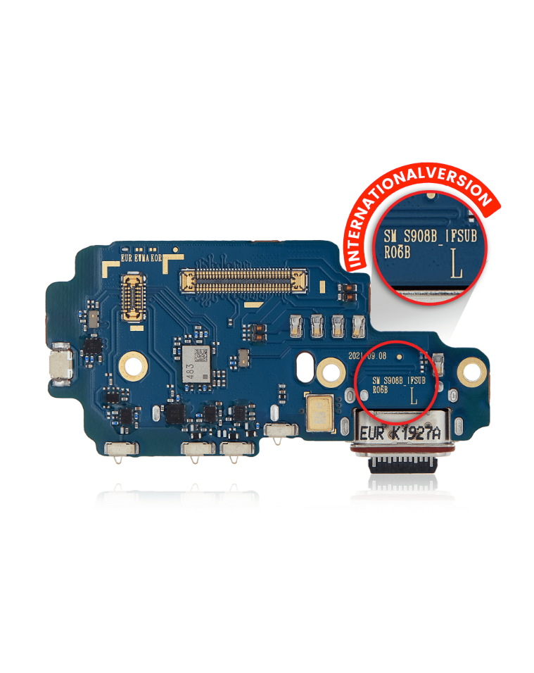 Charging Port Board With Sim Card Reader For Samsung Galaxy S22 Ultra 5G (S908B/N) (International Version) (Premium)