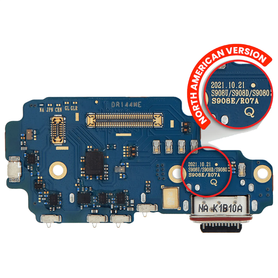 Charging Port Board With Sim Card Reader For Samsung Galaxy S22 Ultra 5G (US Version) (Premium)