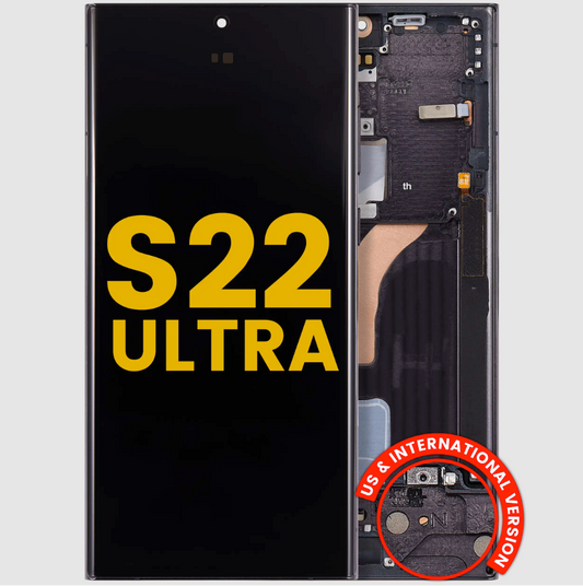 OLED Assembly With Frame For Samsung Galaxy S22 Ultra 5G (US & International Version) (Refurbished) (Phantom Black)