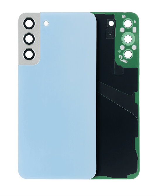 Back Cover Glass With Camera Lens For Samsung Galaxy S22 Plus 5G (No Logo) (Aftermarket Plus) (Sky Blue)