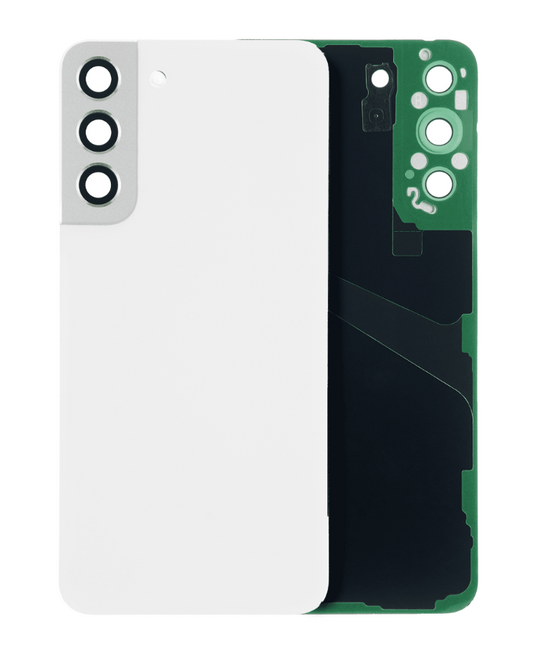 Back Cover Glass With Camera Lens For Samsung Galaxy S22 Plus 5G (No Logo) (Aftermarket Plus) (White)