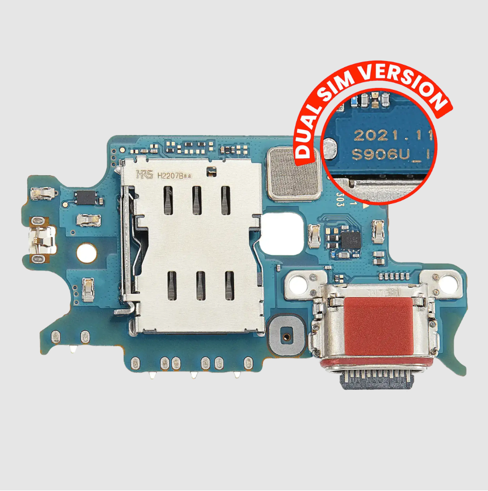 Charging Port Board With Sim Card Reader For Samsung Galaxy S22 5G (S9010) (Dual Sim Version) (Premium)