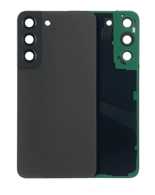 Back Cover Glass With Camera Lens For Samsung Galaxy S22 5G (No Logo) (Aftermarket Plus) (Graphite)