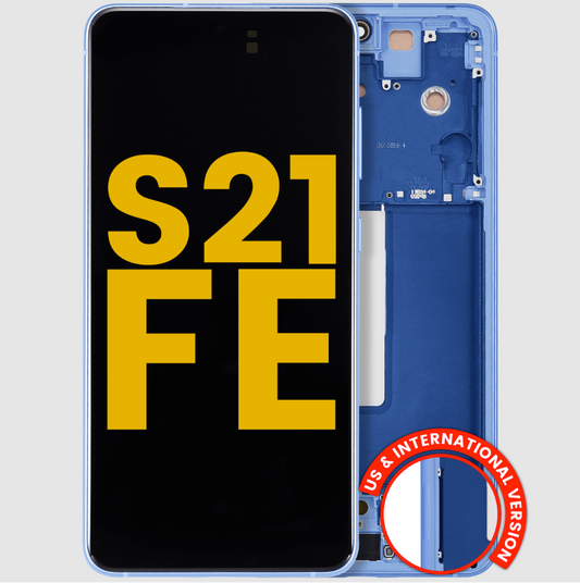 OLED Assembly With Frame For Samsung Galaxy S21 FE 5G (US & International) (Refurbished) (Blue)