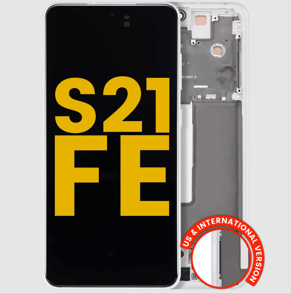 OLED Assembly With Frame For Samsung Galaxy S21 FE 5G (US & International) (Refurbished) (White)