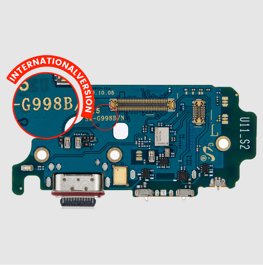 Charging Port Board With Sim Card Reader For Samsung Galaxy S21 Ultra 5G (G998B) (International Version) (Premium)