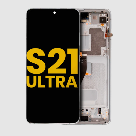 OLED Assembly With Frame For Samsung Galaxy S21 Ultra 5G (Refurbished) (Phantom Silver)