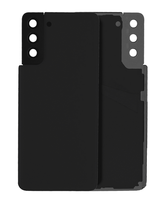 Back Cover Glass With Camera Lens For Samsung Galaxy S21 Plus (No Logo) (Aftermarket Plus) (Phantom Black)