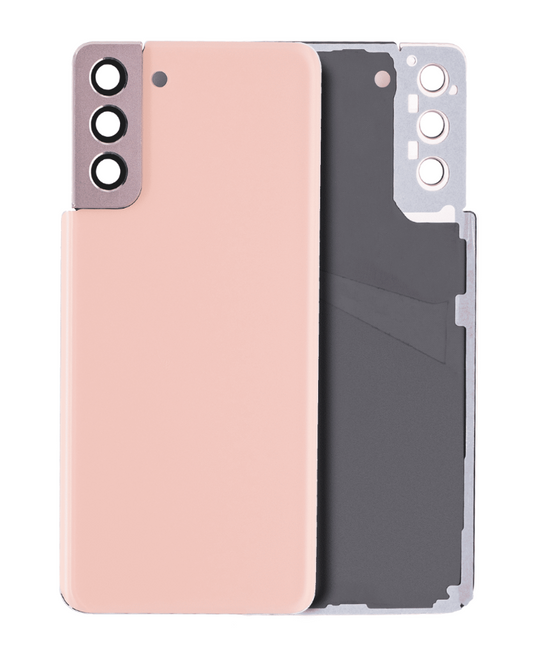 Back Cover Glass With Camera Lens For Samsung Galaxy S21 Plus (No Logo) (Aftermarket Plus) (Phantom Pink)
