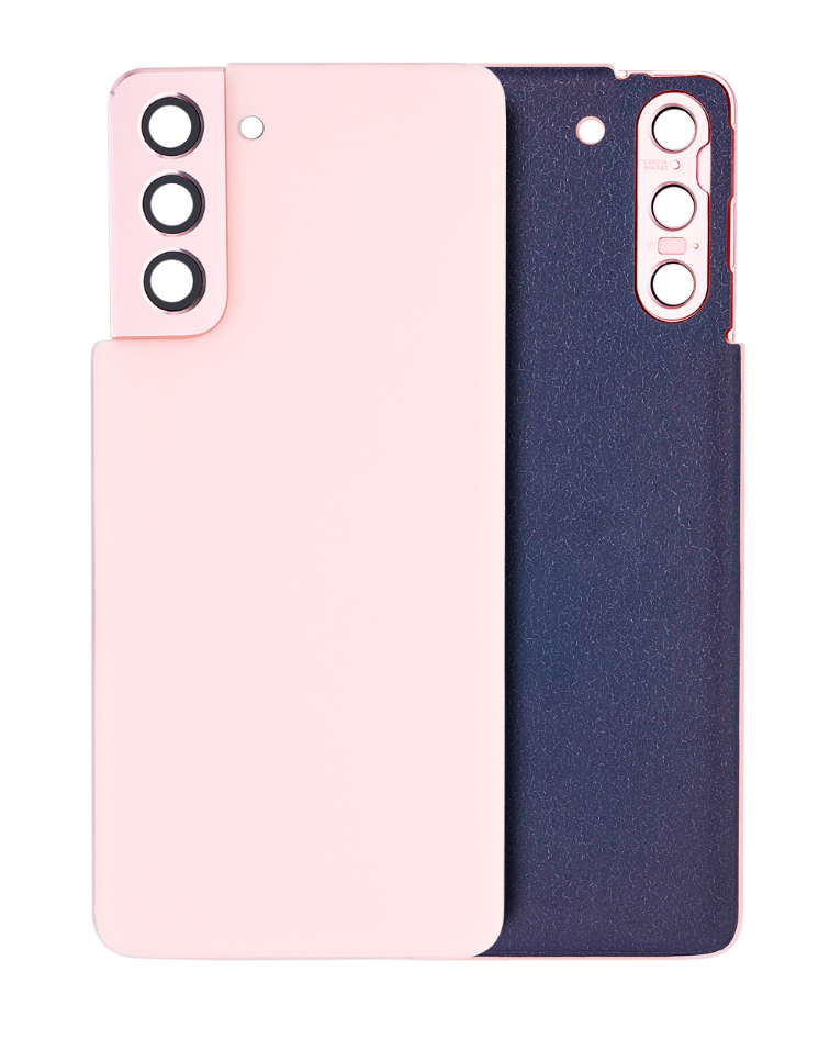 Back Cover Glass With Camera Lens For Samsung Galaxy S21 5G (No Logo) (Aftermarket Plus) (Phantom Pink)