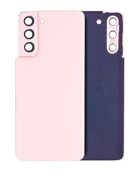 Back Cover Glass With Camera Lens For Samsung Galaxy S21 5G (No Logo) (Aftermarket Plus) (Phantom Pink)
