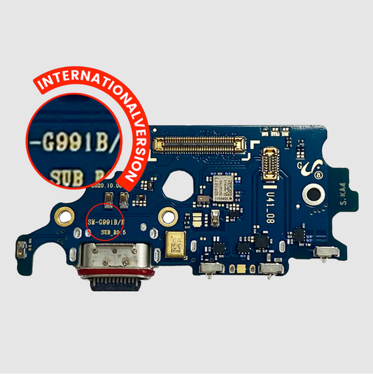 Charging Port Board With Sim Card Reader For Samsung Galaxy S21 5G (G991B) (International Version) (Premium)