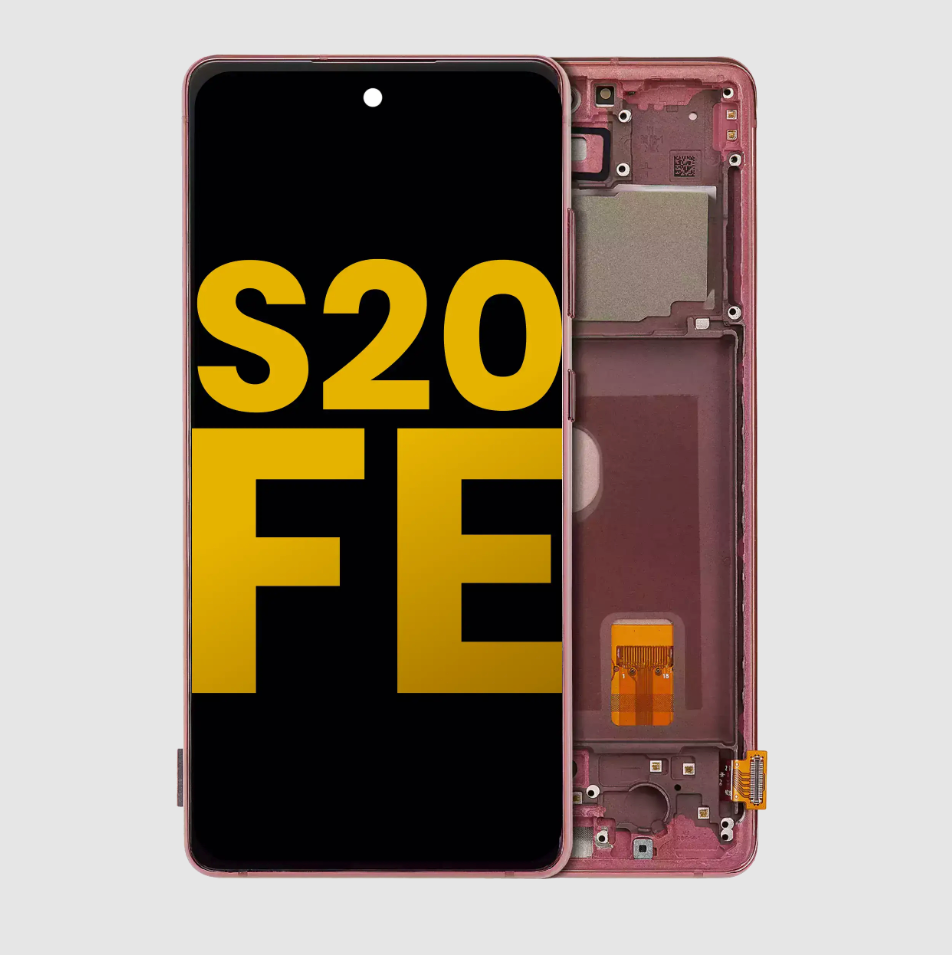 OLED Assembly With Frame For Samsung Galaxy S20 FE 4G / 5G (Refurbished) (Cloud Red)