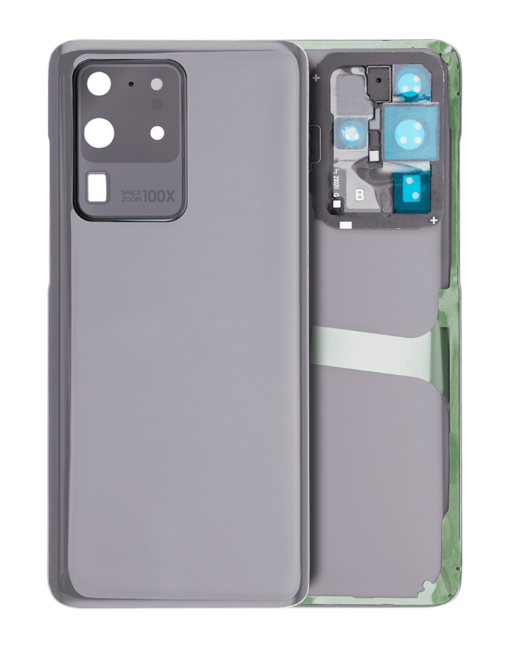 Back Cover Glass With Camera Lens For Samsung Galaxy S20 Ultra 5G (No Logo) (Aftermarket Plus) (Cosmic Gray)
