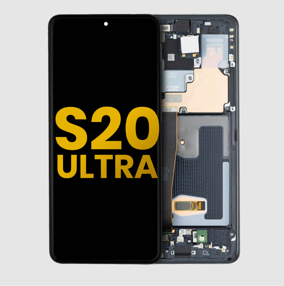 OLED Assembly With Frame For Samsung Galaxy S20 Ultra 5G (Refurbished) (Cosmic Black)