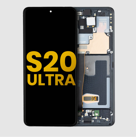OLED Assembly With Frame For Samsung Galaxy S20 Ultra 5G (Refurbished) (Cosmic Black)