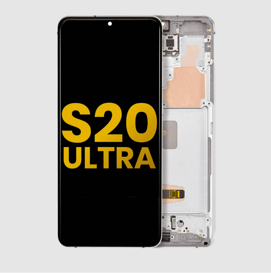 OLED Assembly With Frame For Samsung Galaxy S20 Ultra 5G (Refurbished) (Cloud White)