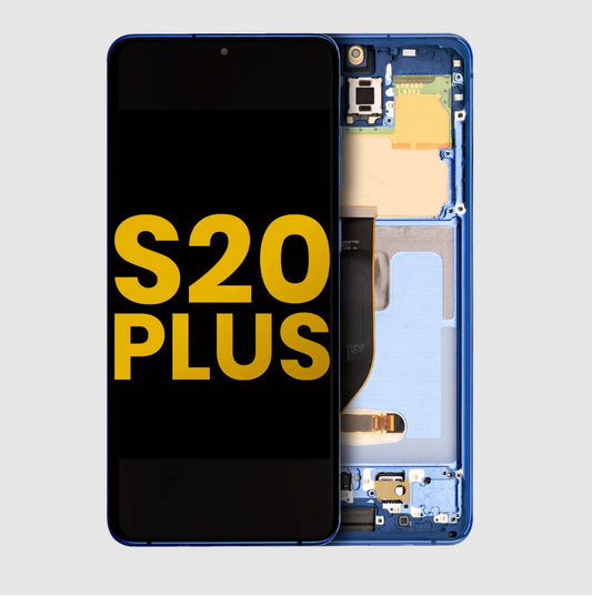 OLED Assembly With Frame For Samsung Galaxy S20 Plus 5G (Refurbished) (Aura Blue)