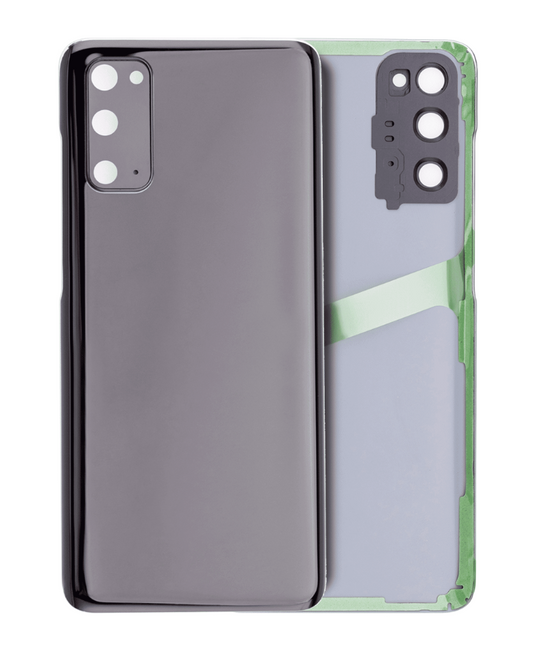 Back Cover Glass With Camera Lens For Samsung Galaxy S20 5G (No Logo) (Aftermarket Plus) (Cosmic Black)