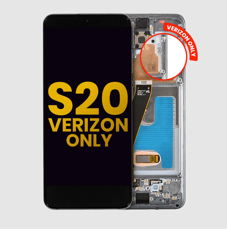 OLED Assembly With Frame For Samsung Galaxy S20 5G (Verizon 5G UW Frame Only) (Refurbished) (Cosmic Black)