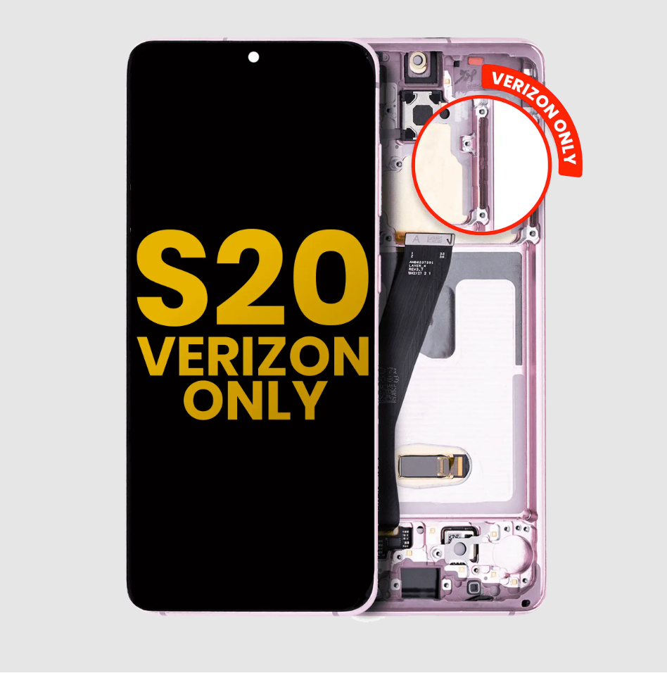 OLED Assembly With Frame For Samsung Galaxy S20 5G (Verizon 5G UW Frame Only) (Refurbished) (Cloud Pink)