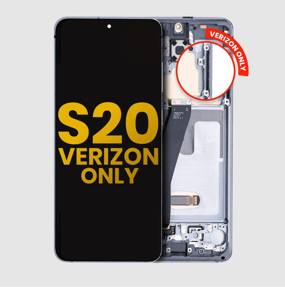 OLED Assembly With Frame For Samsung Galaxy S20 5G (Verizon 5G UW Frame Only) (Refurbished) (Cosmic Gray)