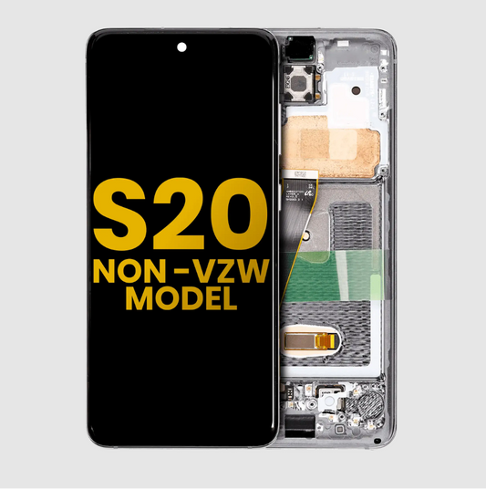 OLED Assembly With Frame For Samsung Galaxy S20 5G (Non-Verizon 5G UW Frame) (Refurbished) (Cloud White)