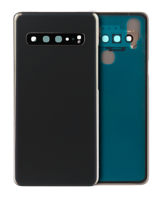 Back cover Glass With Camera Lens For Samsung Galaxy S10 5G (No Logo) (Aftermarket Plus) (Prism Black)