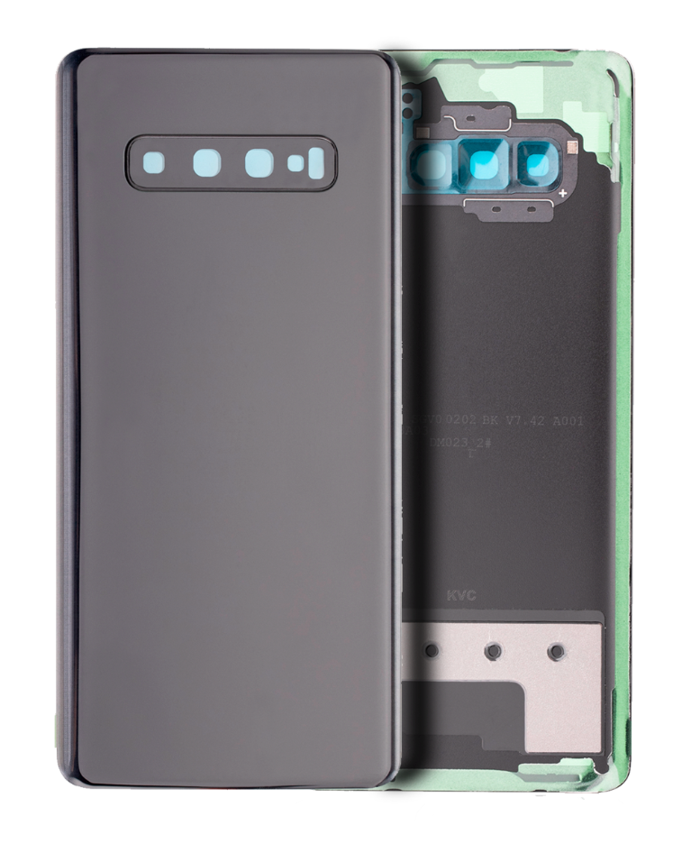 Back cover Glass With Camera Lens For Samsung Galaxy S10 Plus (No Logo) (Aftermarket Plus) (Prism Black)