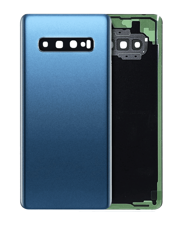 Back cover Glass With Camera Lens For Samsung Galaxy S10 Plus (No Logo) (Aftermarket Plus) (Prism Blue)