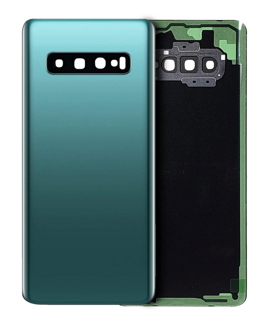 Back cover Glass With Camera Lens For Samsung Galaxy S10 Plus (No Logo) (Aftermarket Plus) (Prism Green)