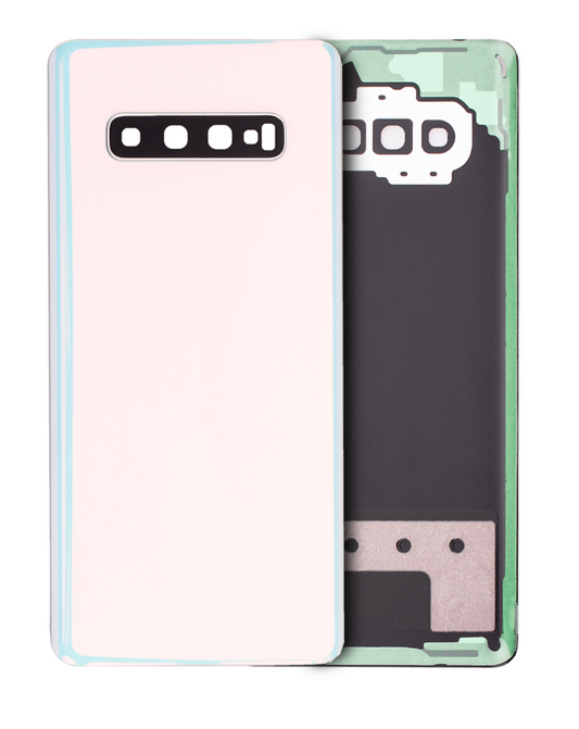 Back cover Glass With Camera Lens For Samsung Galaxy S10 Plus (No Logo) (Aftermarket Plus) (Prism White)