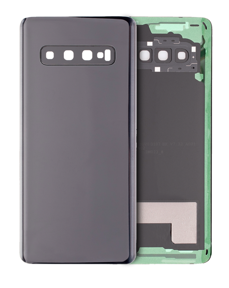 Back cover Glass With Camera Lens For Samsung Galaxy S10 (No Logo) (Aftermarket Plus) (Prism Black)