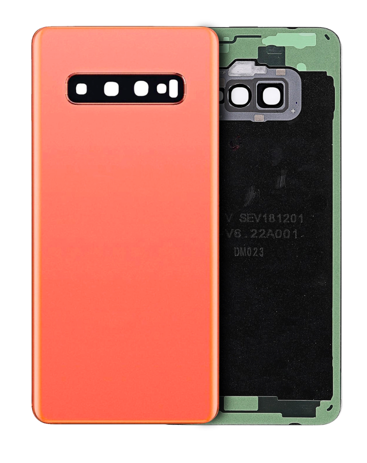 Back cover Glass With Camera Lens For Samsung Galaxy S10 (No Logo) (Aftermarket Plus) (Flamingo Pink)