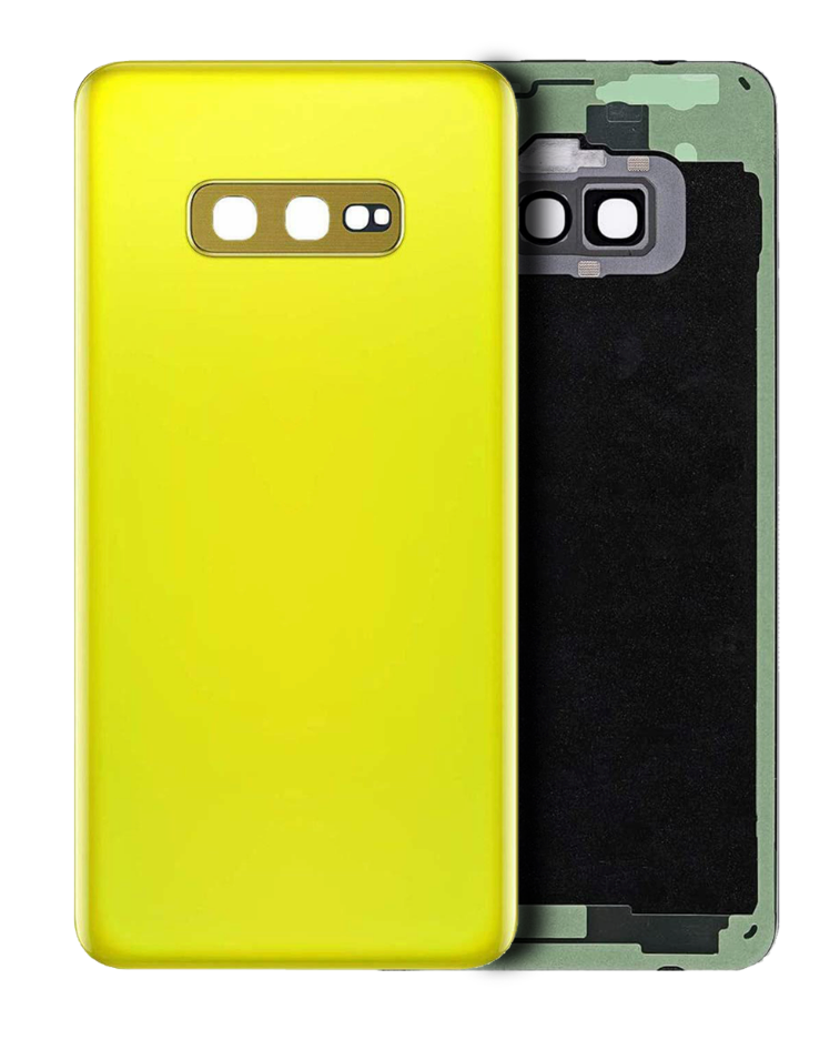 Back cover Glass With Camera Lens For Samsung Galaxy S10E (No Logo) (Aftermarket Plus) (Canary Yellow)