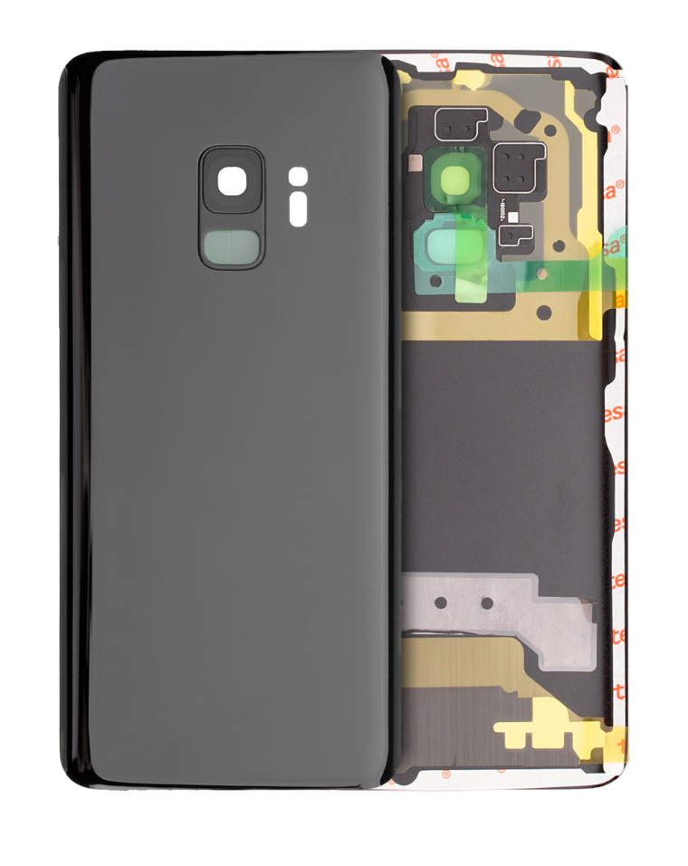 Back Cover Glass With Camera Lens For Samsung Galaxy S9 (No Logo) (Aftermarket Plus) (Midnight Black)