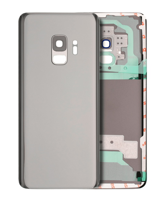 Back Cover Glass With Camera Lens For Samsung Galaxy S9 (No Logo) (Aftermarket Plus) (Silver)